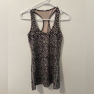Lululemon Athletica Black and Tan Leopard Tank Top